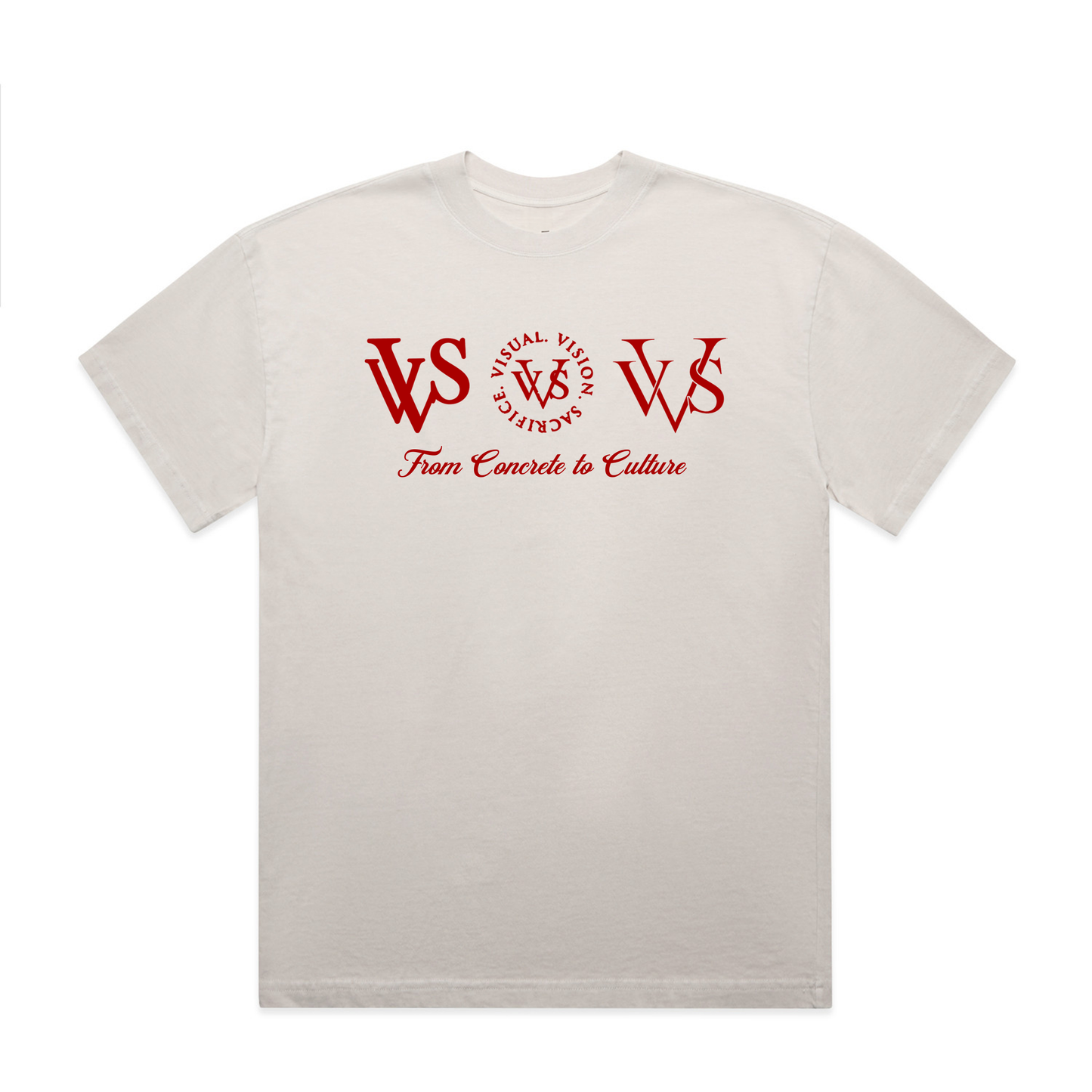 "Tri Logo" VVS Kutz Cream/Red Tee