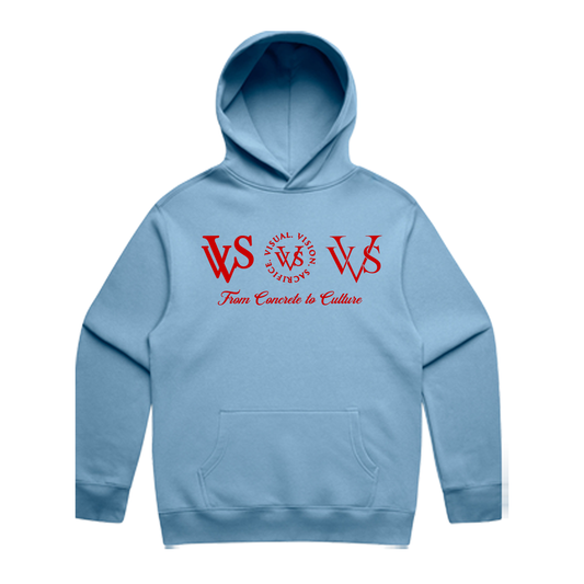 "Tri Logo" VVS Kutz Carolina/Red Hoodie