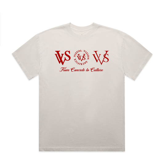 "Tri Logo" VVS Kutz Cream/Red Tee