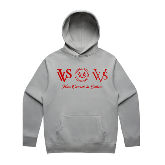 "Tri Logo" VVS Kutz Grey/Red Hoodie